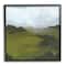 Stupell Industries Thick Green Meadow Landscape Cloudy Hazy Sky in Black Frame Wall Art